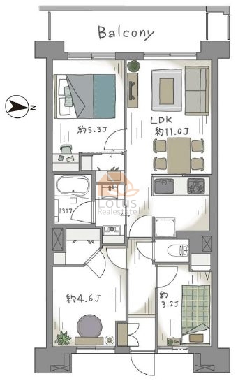 ライオンズプラザ錦糸町1204間取図