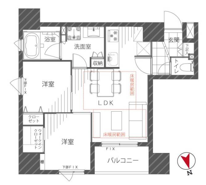 グリーンパーク新富町203間取図