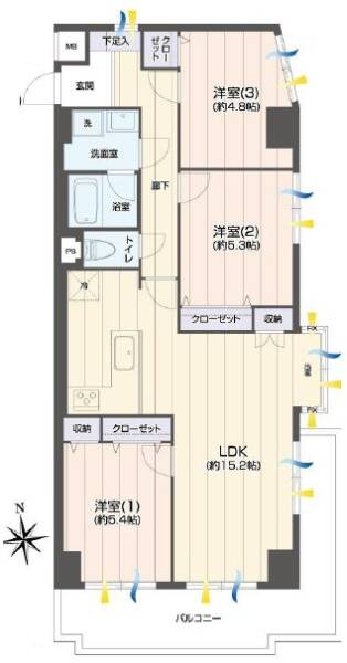 エンゼルハイム竹の塚駅前211間取図