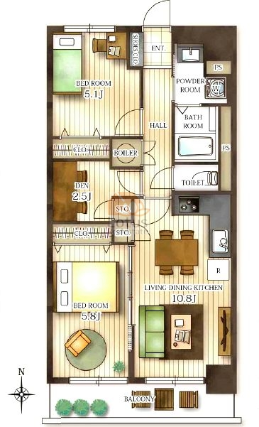 東武大師前サンライトマンション3号館814間取図