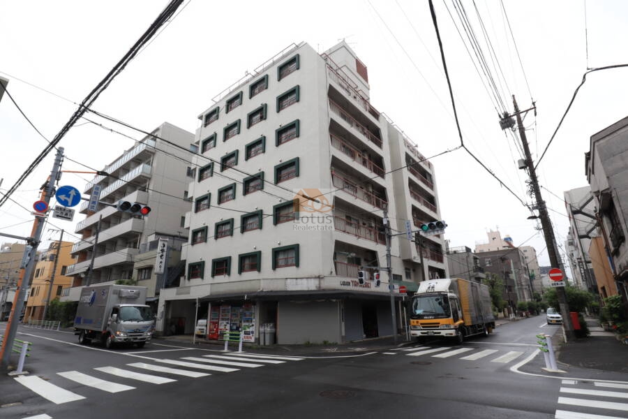 スミダグリーンハイツ外観1｜スミダグリーンハイツは昭和49年築、8階建てのマンションです。