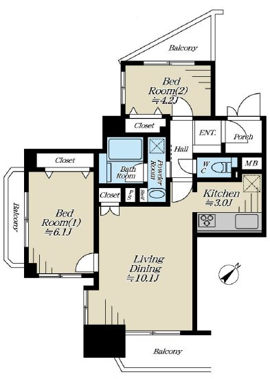 藤和シティホームズ駒込201間取図