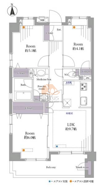 アルシオン北綾瀬207間取図