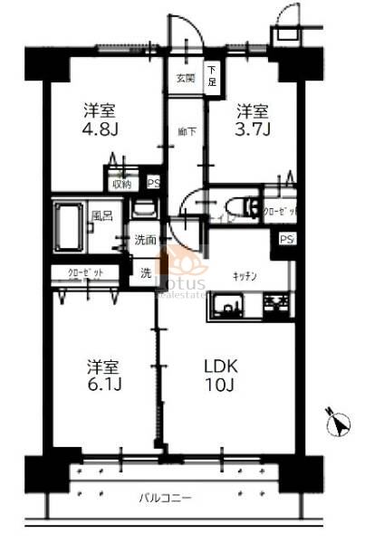 ライオンズマンション東四つ木間取図