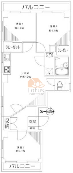 アーク竹の塚マンション501間取図