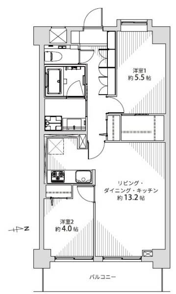 菱和パレス白金台303間取図