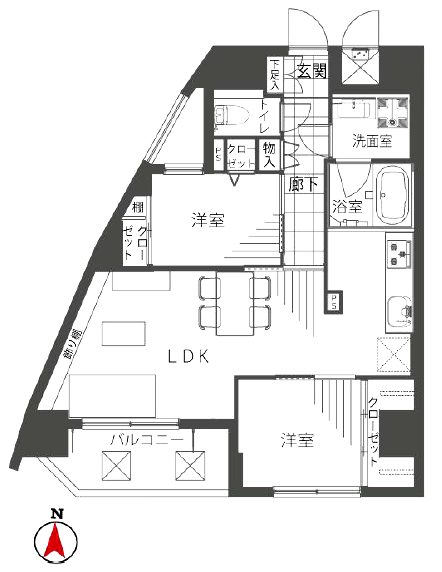 グレンパーク池田山301間取図