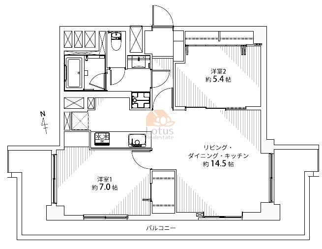 浅草コーポ502間取図