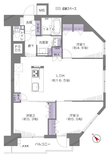 東中野ハイム1014間取図