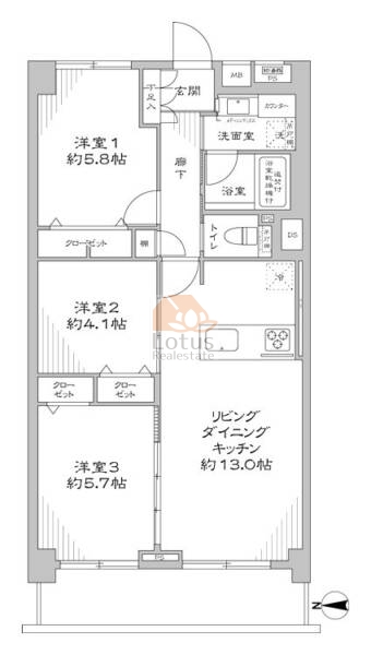 日商岩井第２本郷マンション403間取図