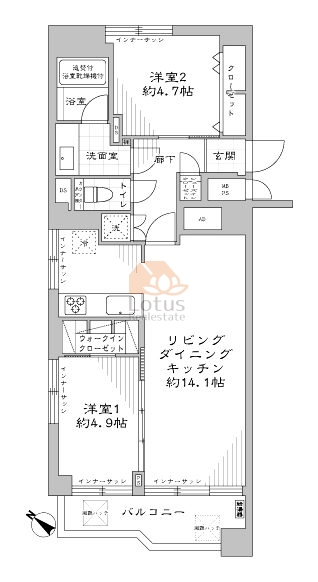 サンリーブ恵比寿905間取図