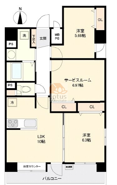 セザールパークサイド綾瀬306間取図