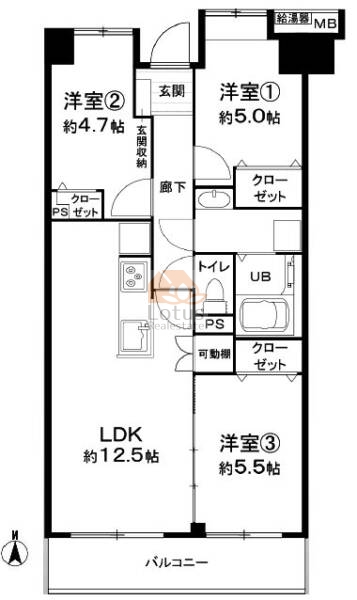 青砥東パークホームズ1403間取図