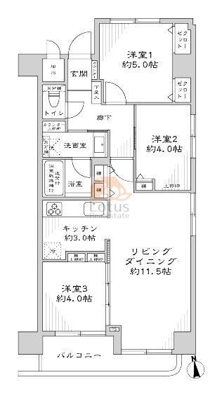 ライオンズマンション三河島第２203間取図