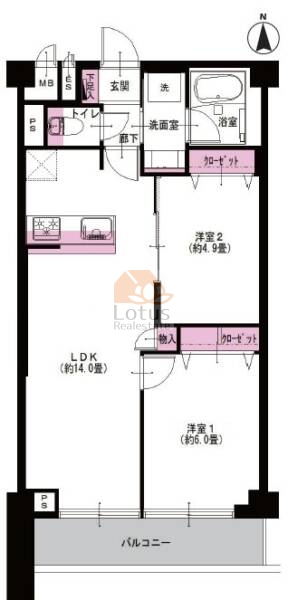 シャンボール南中野806間取図