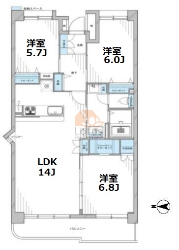 光が丘パークタウンゆりの木通り南908間取図