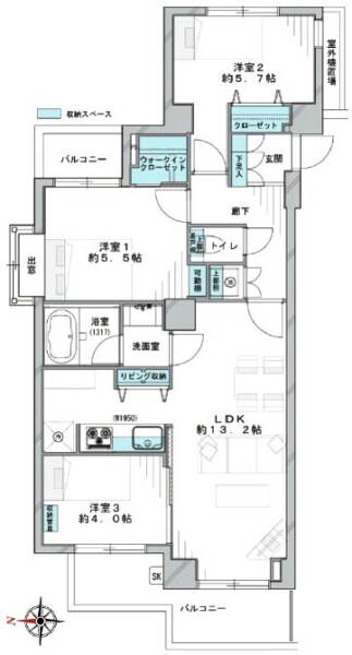 ジェイシティ墨田鐘ヶ淵204間取図