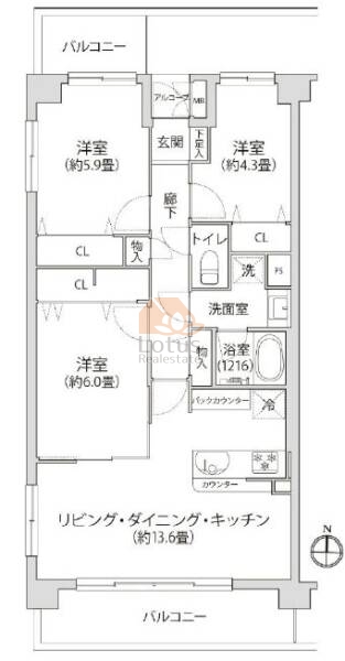 アルカーザ小岩401間取図