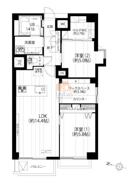 マンションニュー本郷1204間取図