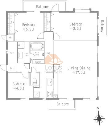 グラスコート京成高砂205間取図