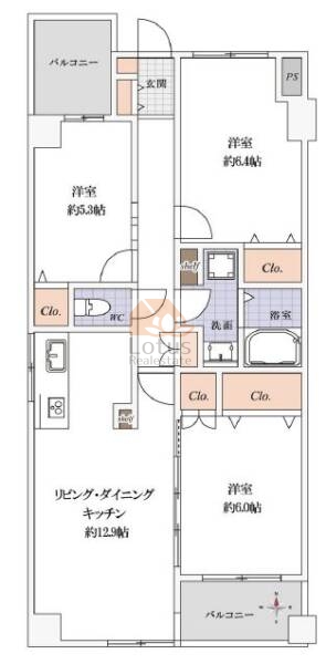 グリーンパーク花畑９101間取図