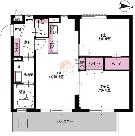 ヴェルティ千早町302間取図