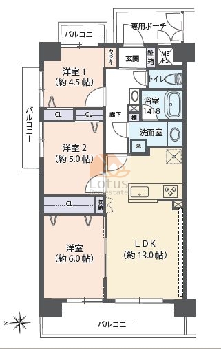 ライオンズガーデン錦糸町601間取図