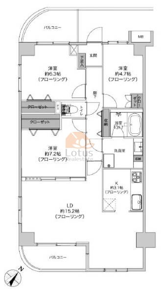 モアステージ一之江801間取図