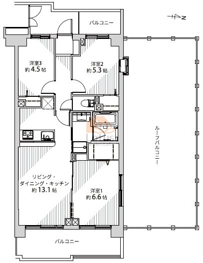 レクセル四つ木808間取図