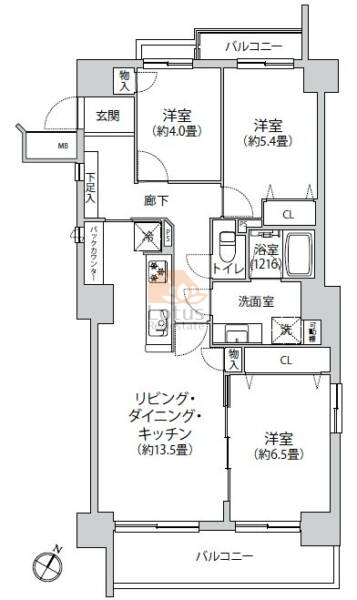 コープ野村大島2-407間取図