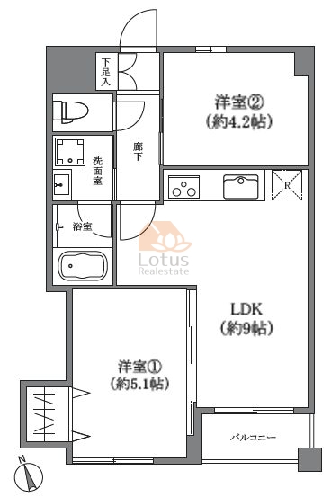 宏和マンション池袋2階間取図