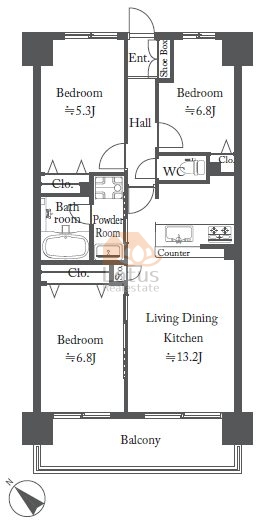 モアクレスト堀切菖蒲園704間取図