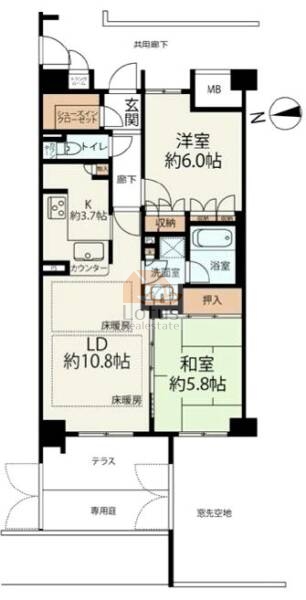 リビオ千歳烏山クリアフラット109間取図