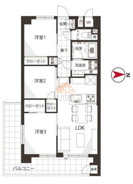 東建柏木マンション402間取図