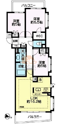 ファミール都立家政3階間取図