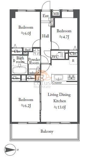 藤和シティホームズ綾瀬405間取図