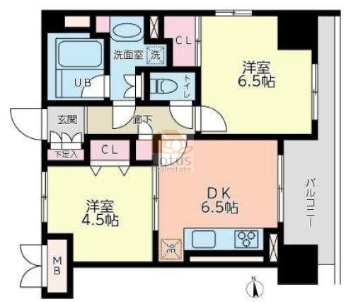 デュオシティ上野松が谷401間取図