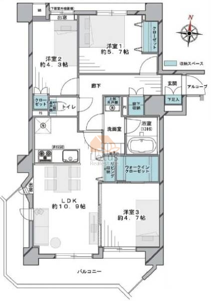 コスモ亀有パークサイド202間取図