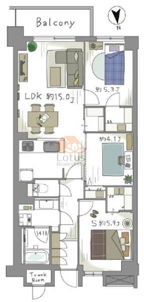 リビオ千歳烏山クリアフラット207間取図