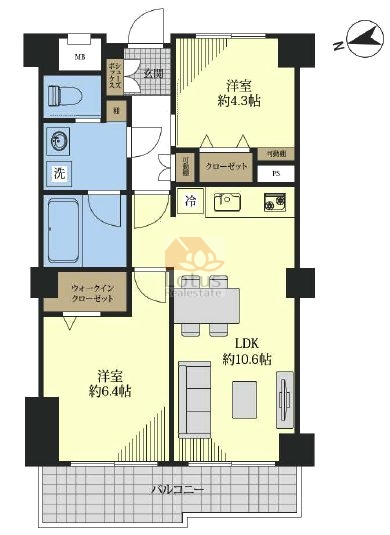 朝日白山マンション1016間取図