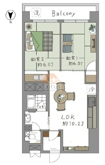 信和江戸川マンション202間取図