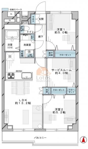 ジュネシオン小名木603間取図