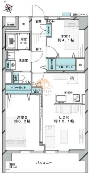 柿の木坂パレス208間取図