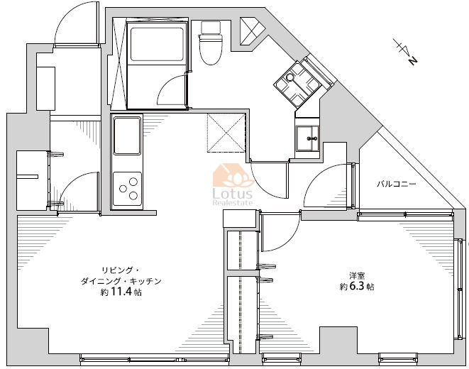 ライオンズマンション駒込第２601間取図