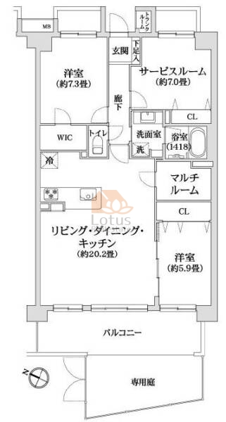 グラン青砥カナーレ103間取図