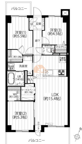 藤和綾瀬コープ511間取図