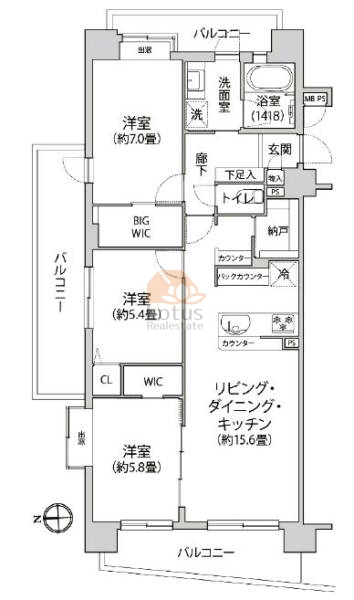 クリオ新小岩壱番館401間取図