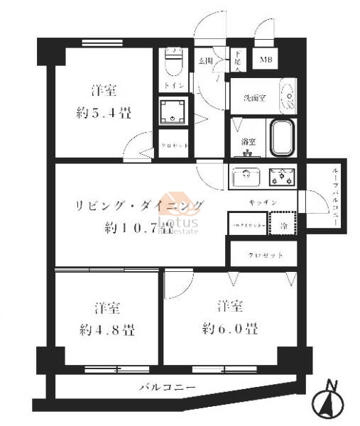 セザール第２北綾瀬605間取図