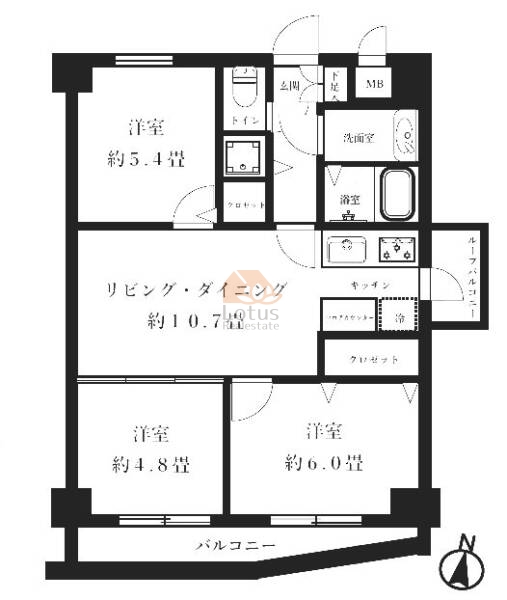 セザール第２北綾瀬605間取図