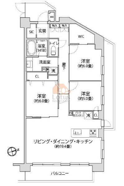 クレストフォルム南砂仙台堀川公園806間取図